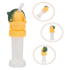 Kids Portable Water Bottle with Straw & Spout Adapter – Travel & School Use (Yellow/Green)