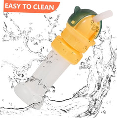 Kids Portable Water Bottle with Straw & Spout Adapter – Travel & School Use (Yellow/Green)