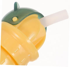 Kids Portable Water Bottle with Straw & Spout Adapter – Travel & School Use (Yellow/Green)