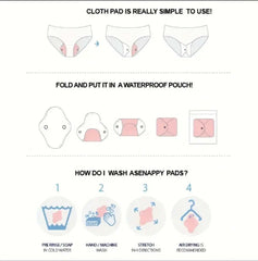 Eco-Friendly Cloth Sanitary Pads for Women – Pack of 10, Rash-Free, Skin-Friendly