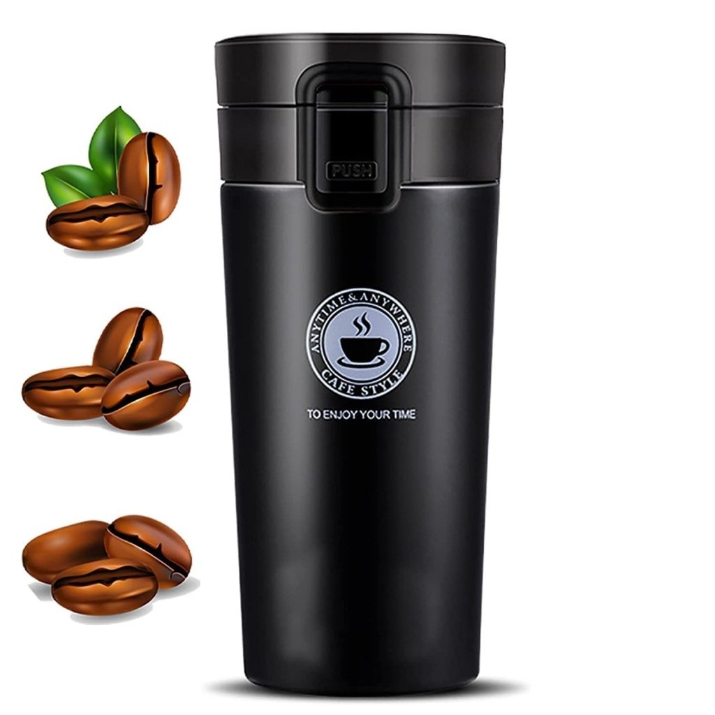 Premium 500ml Double Wall Stainless Steel Travel Tumbler with Flip Lid & Mesh Filter — Hot & Cold Insulated Flask