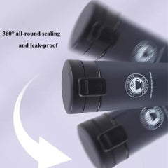 Premium 500ml Double Wall Stainless Steel Travel Tumbler with Flip Lid & Mesh Filter — Hot & Cold Insulated Flask