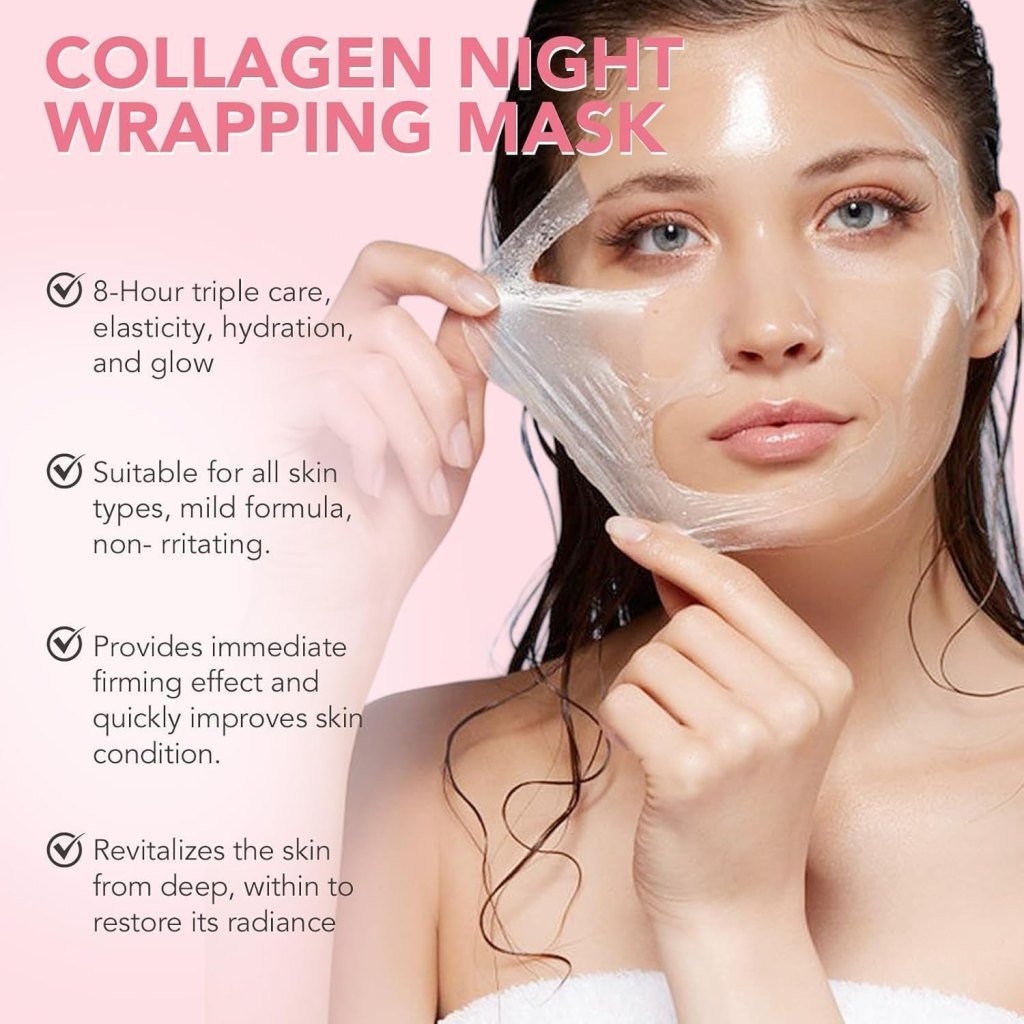 Collagen Night Mask with Niacinamide & Vitamin E – Deep Hydration & Anti-Aging (Pack of 1)