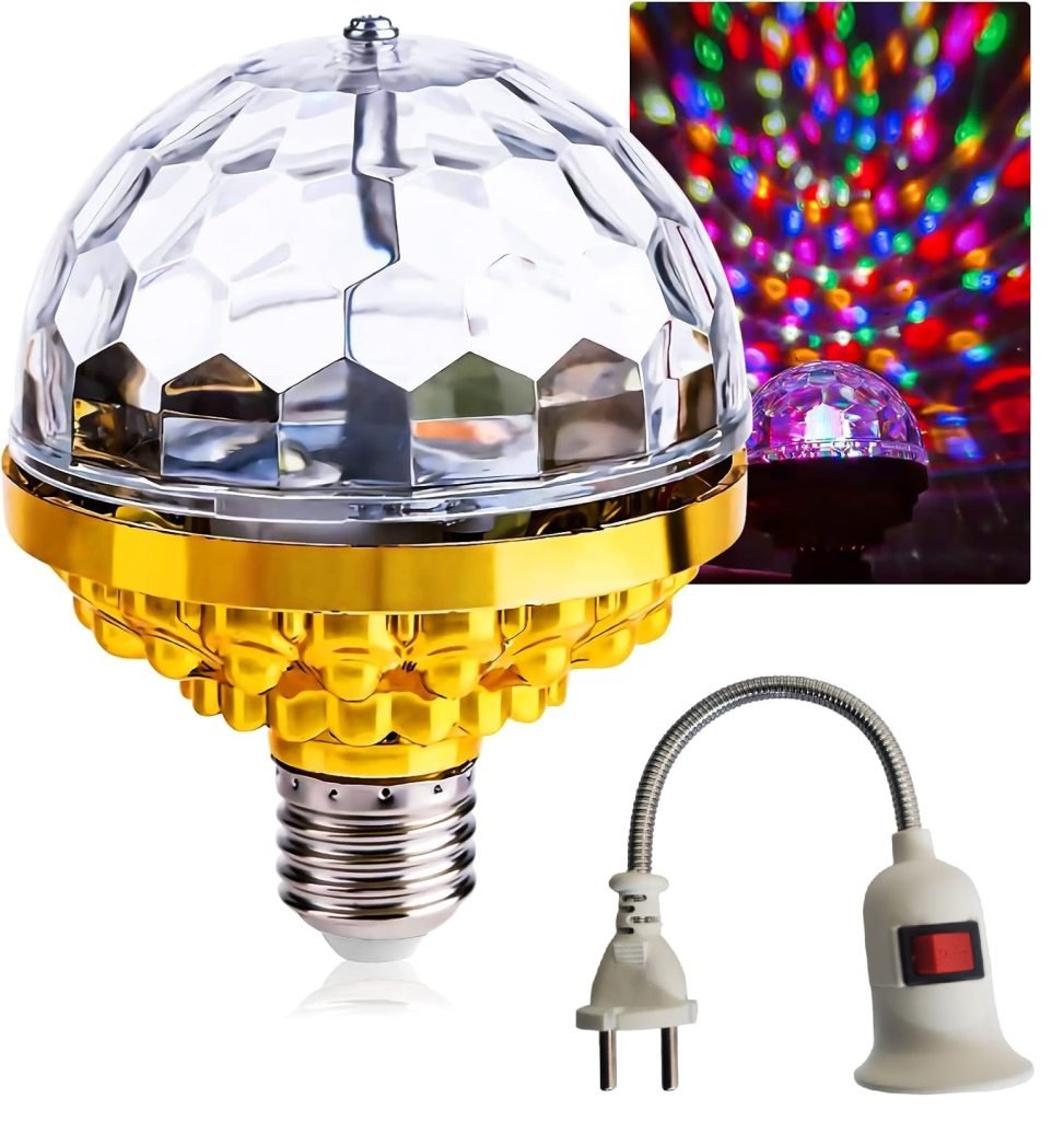 Colorful Disco Rotating LED Light Bulb for Parties & Events – Pack of 1