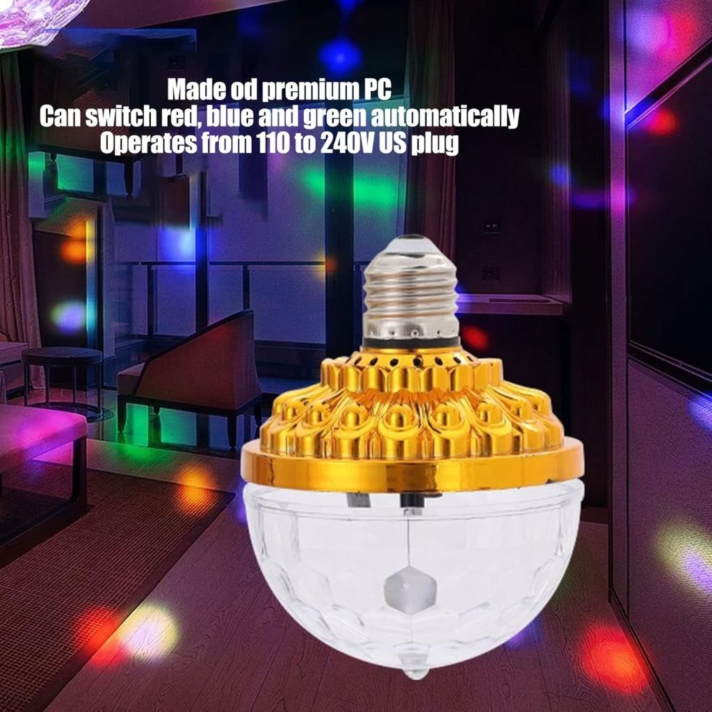 Colorful Disco Rotating LED Light Bulb for Parties & Events – Pack of 1