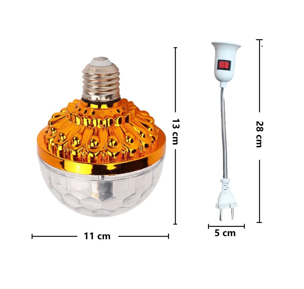 Colorful Disco Rotating LED Light Bulb for Parties & Events – Pack of 1