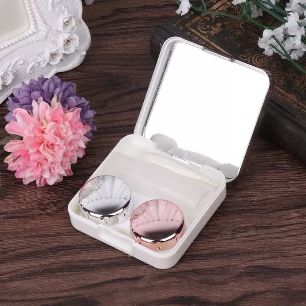 Premium Contact Lens Case with Mirror, Tweezer & Travel Kit