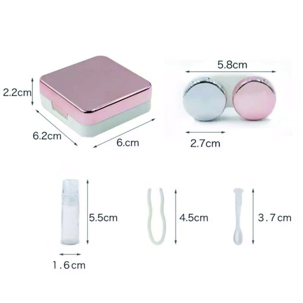 Premium Contact Lens Case with Mirror, Tweezer & Travel Kit