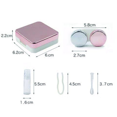 Premium Contact Lens Case with Mirror, Tweezer & Travel Kit