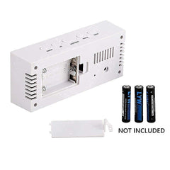 Digital LED Mirror Alarm Clock with Snooze, Dimmer & Battery Backup for Bedroom & Travel
