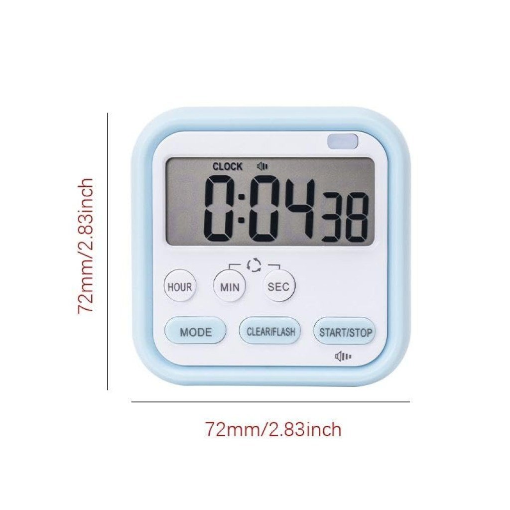 Digital Kitchen Timer & Alarm Clock with Stopwatch, Loud Alarm, Magnetic Back, Large Display
