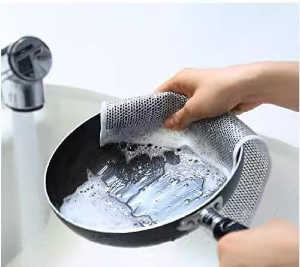 Heavy Duty Stainless Steel Dish Scrubber – Non-Scratch, Double-Sided, 1 Pack