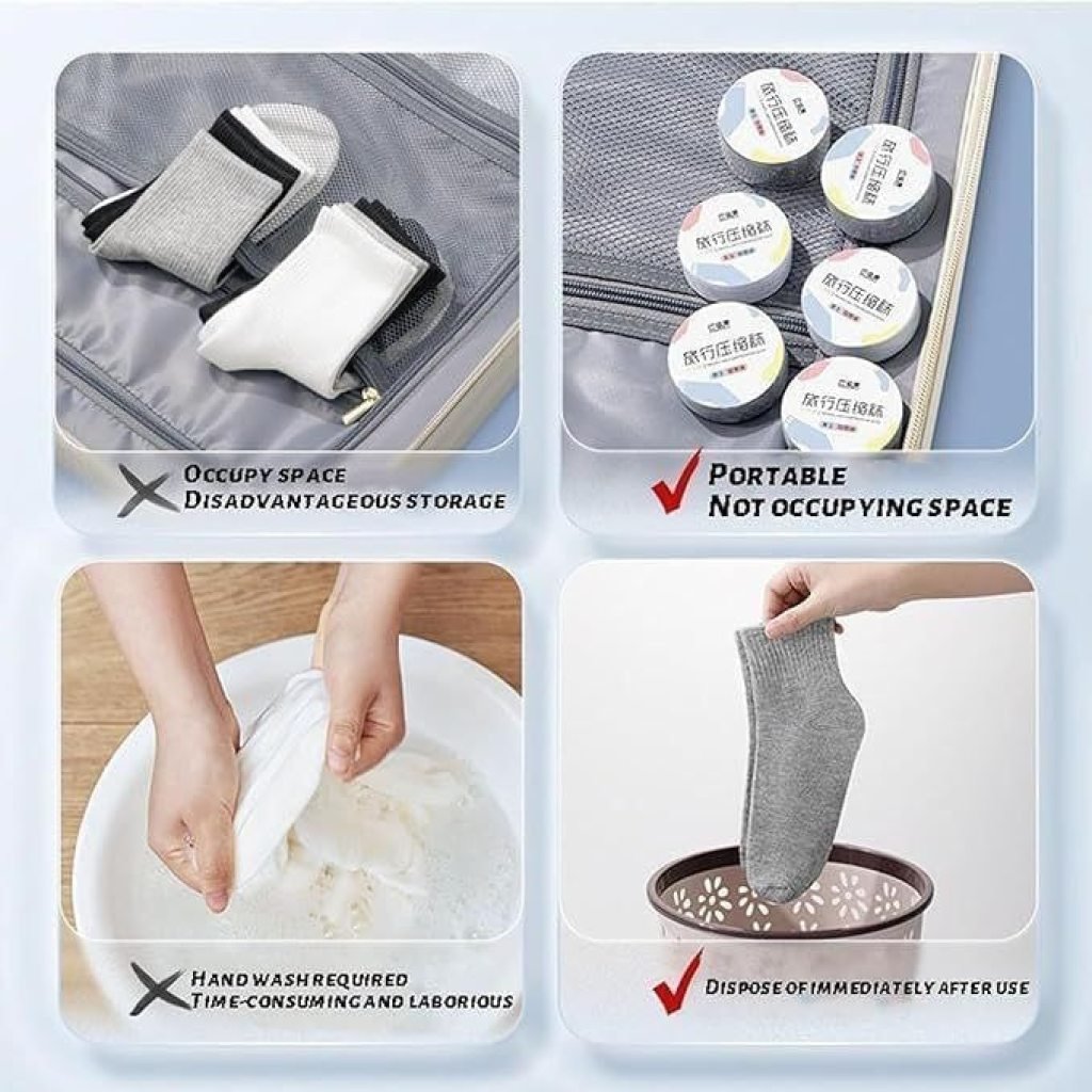 Disposable Travel Compression Socks – Breathable, Lightweight, Unisex (1 Pair)