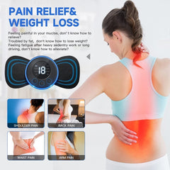 Wireless EMS Mini Butterfly Massager for Neck, Shoulder & Back Pain Relief, 8 Modes & 19 Levels