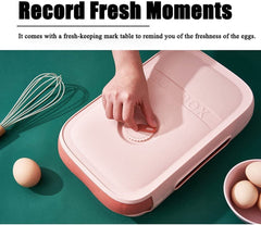 Refrigerator Egg Storage Drawer – Stackable, Reusable Egg Tray with Lid for Kitchen & Freezer