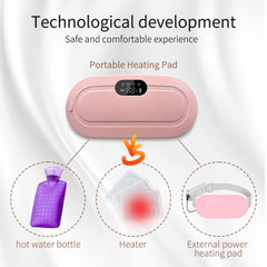 Portable Electric Heating Belt for Menstrual Cramps Relief – 33 Temp & 4 Massage Modes