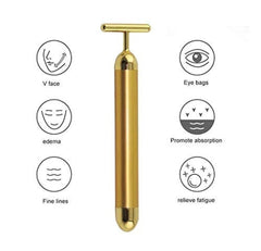 24K Gold Energy Beauty Bar – Waterproof Facial Massager for Wrinkles & Skin Care
