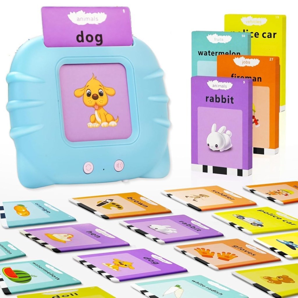 English Talking Flash Cards for Kids – 224 Word Learning Toy, Montessori Educational Game for Toddlers 2-6