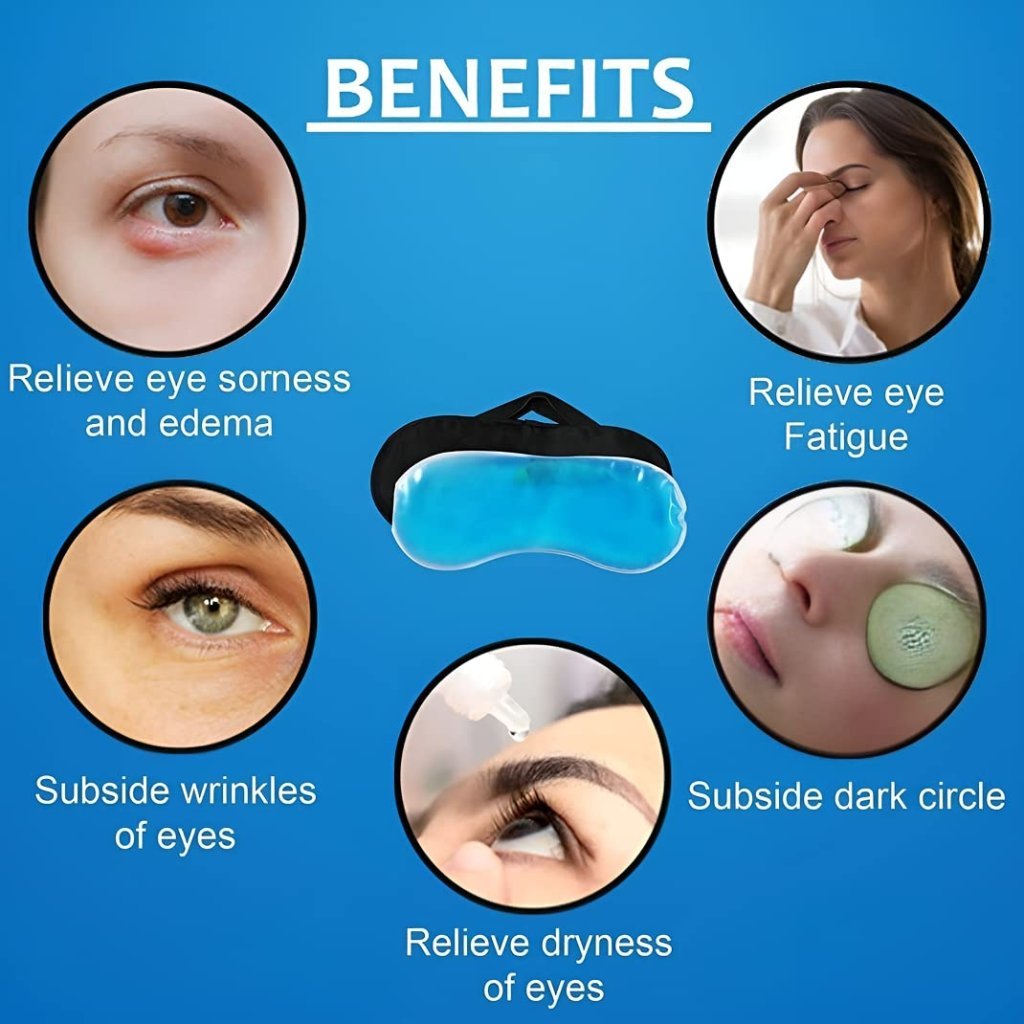 Cooling Gel Eye Mask for Dark Circles, Dry Eyes & Sleep Relief – Relaxing, Cooling, Pain & Redness Relief