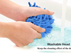 Foldable Microfiber Fan Duster – Flexible, Quick Cleaning for Home & Car (Blue)