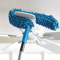 Foldable Microfiber Fan Duster – Flexible, Quick Cleaning for Home & Car (Blue)