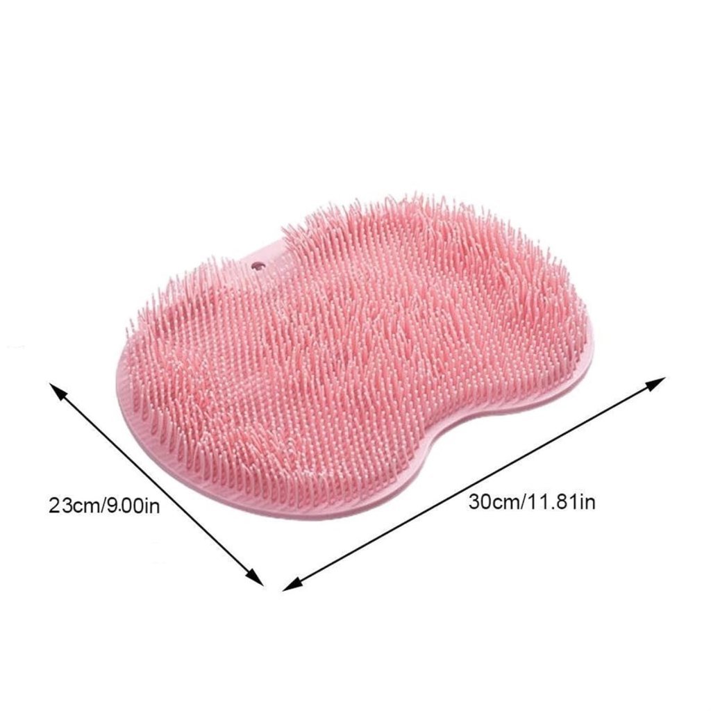 Pink Foot Shower Scrubber & Massager Mat – Non-Slip Silicone Bathroom Foot Brush