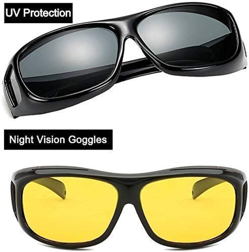 HD Vision Goggles Day & Night – Unisex Polarized UV Protection (Pack of 2)