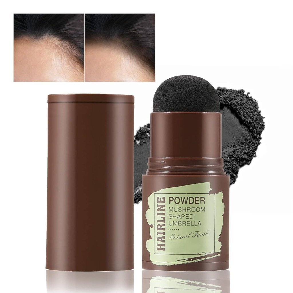 Black Hair Line Powder Stick – Waterproof Root Touch-Up & Gray Cover, 4g