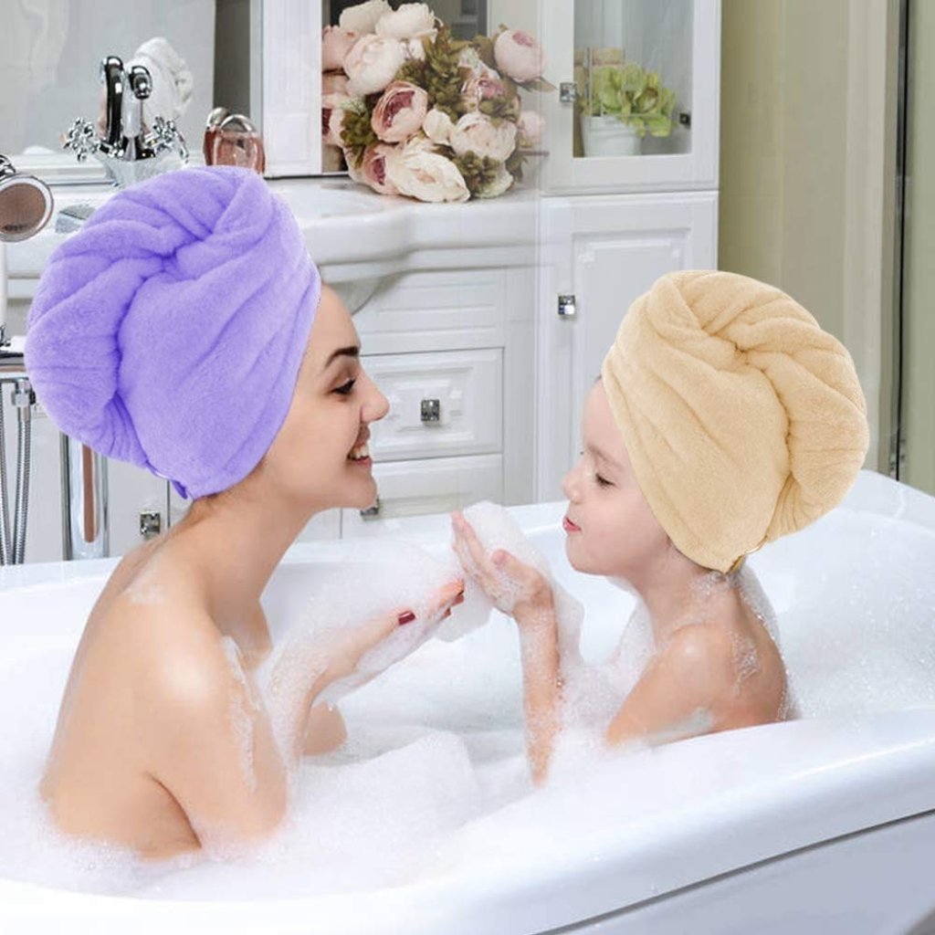 Multicolor Microfiber Hair Wrap & Towel – Quick-Dry, Absorbent Shower Cap & Bathrobe