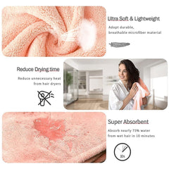 Multicolor Microfiber Hair Wrap & Towel – Quick-Dry, Absorbent Shower Cap & Bathrobe