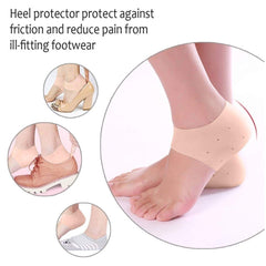 Silicon Heel Socks for Men & Women – Crack-Free, Moisturizing Foot Protector (1 Pair)