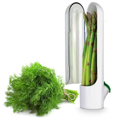 Herb Saver ABS Plastic Herb Keeper – Keeps Greens Fresh 2-3 Weeks, White