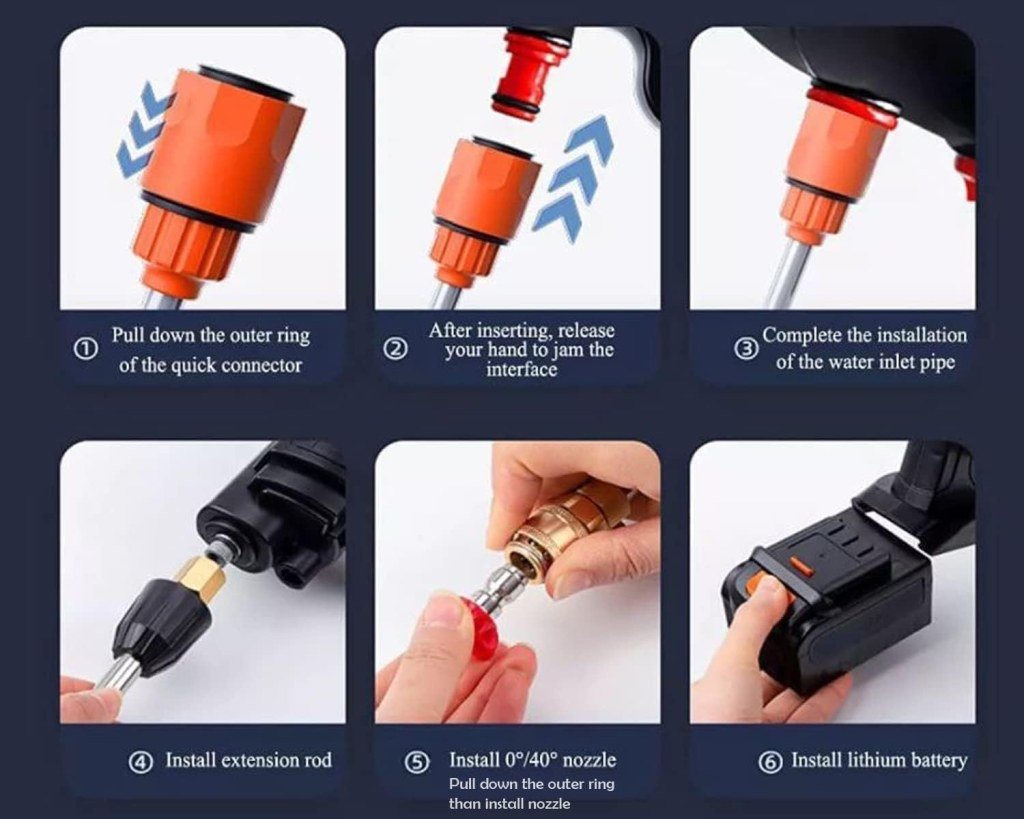 Cordless 48V High Pressure Car & Bike Wash Gun