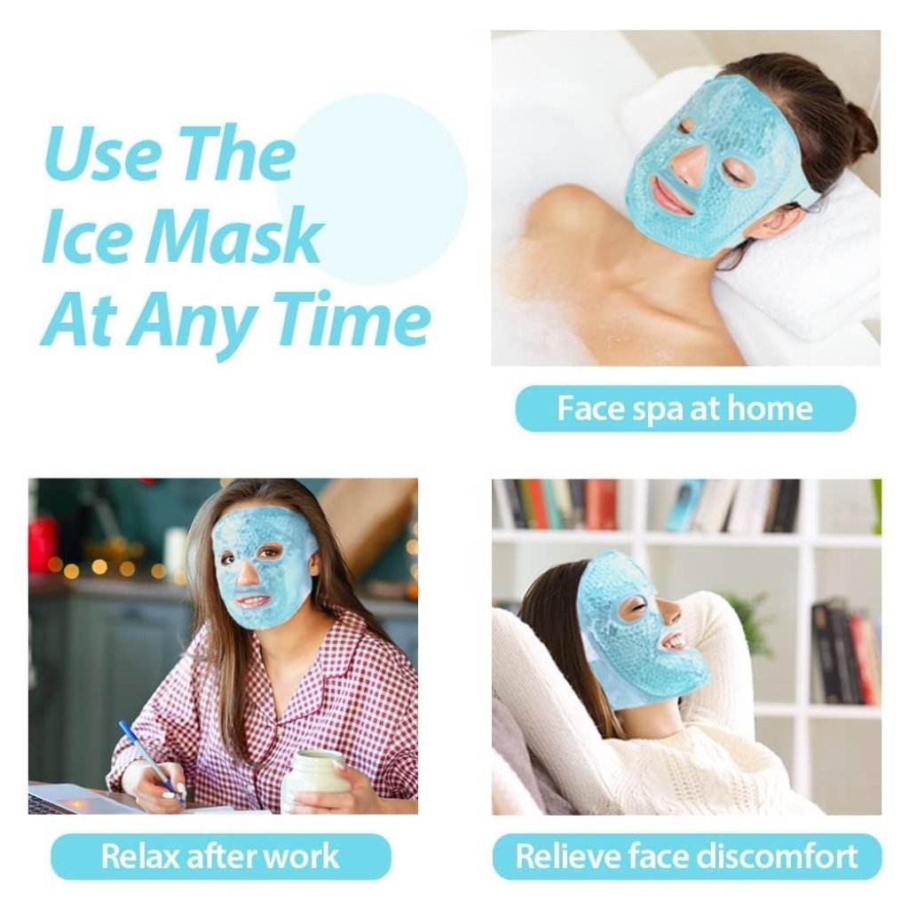 Cooling Ice Gel Face Mask for Hot & Cold Therapy – Glowing Skin (Pack of 1)
