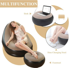 Inflatable Lazy Sofa with Footrest – Portable Lounge Chair for Indoor & Outdoor Relaxation