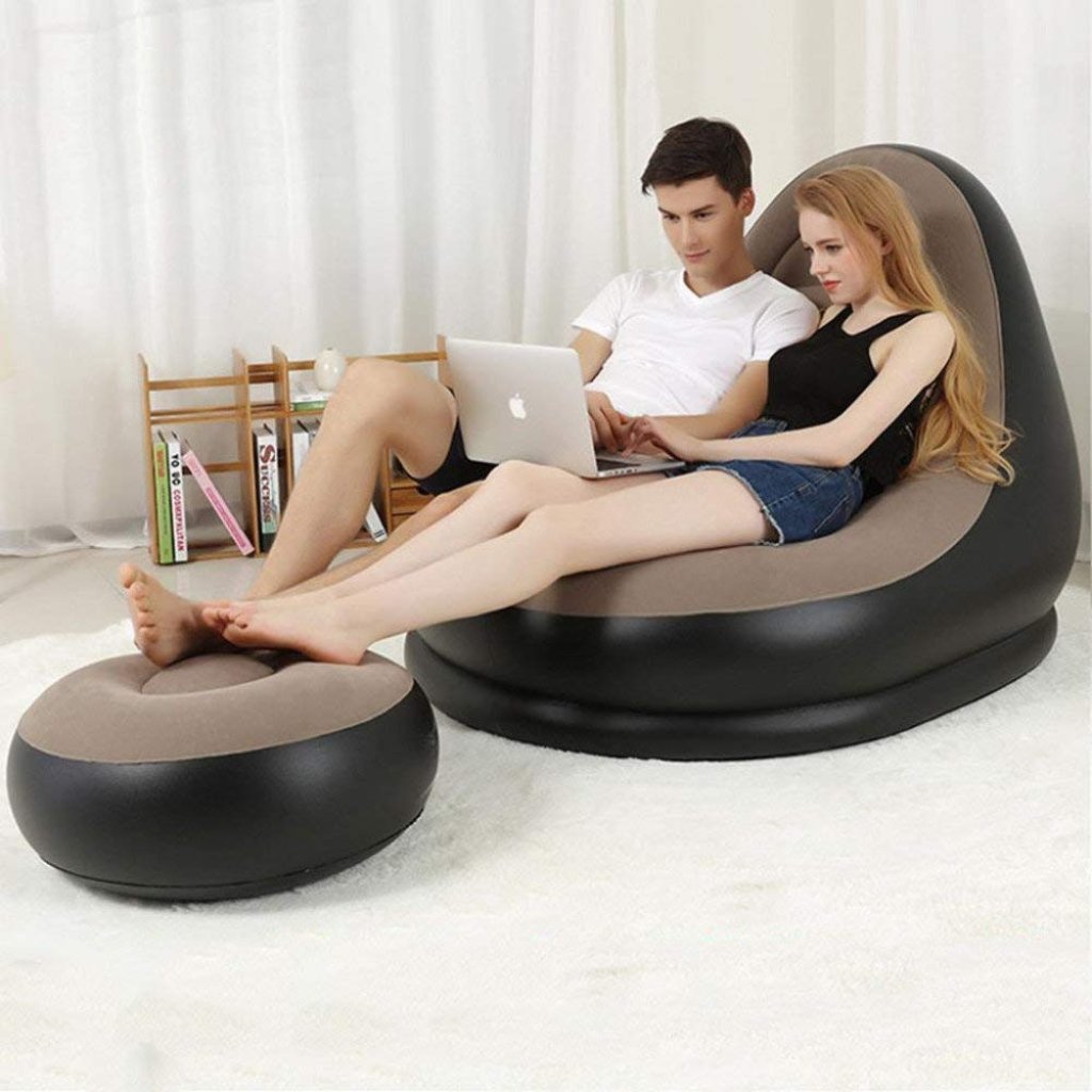 Inflatable Lazy Sofa with Footrest – Portable Lounge Chair for Indoor & Outdoor Relaxation
