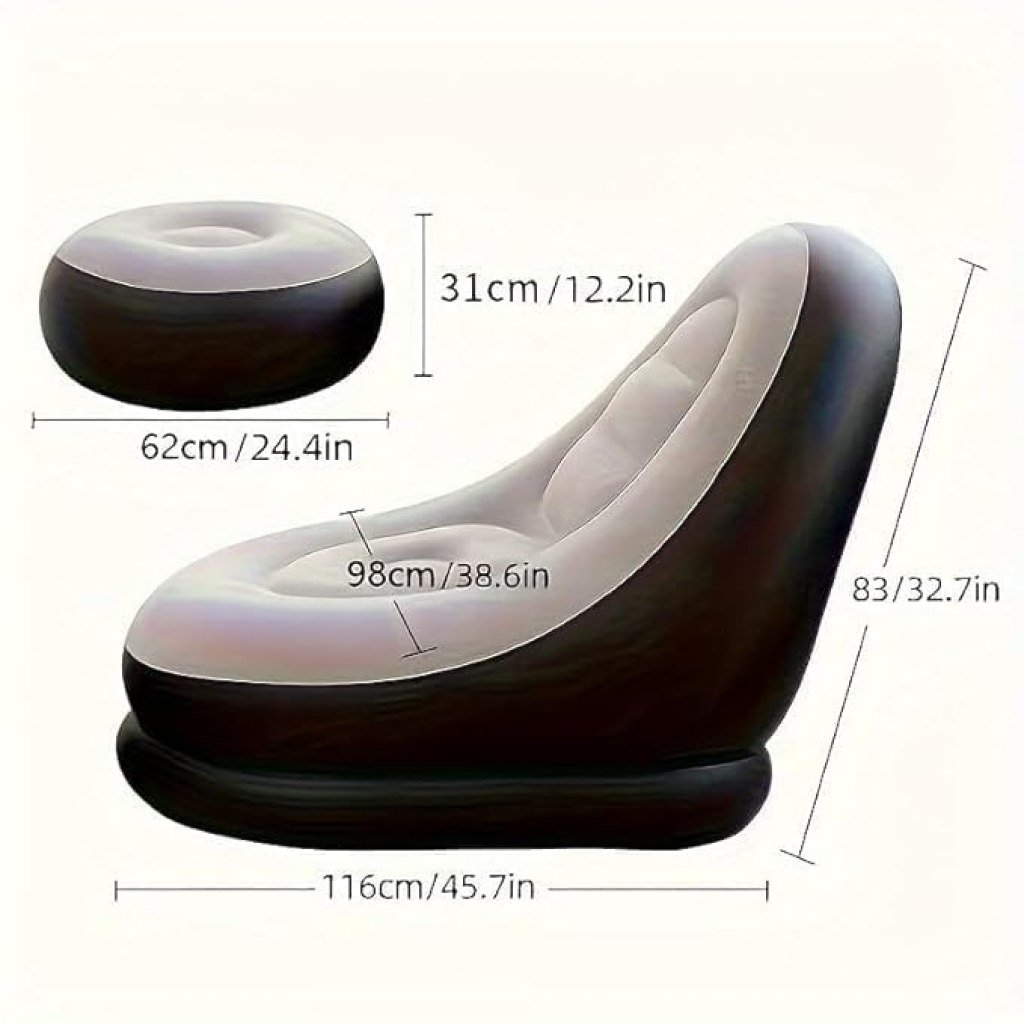 Inflatable Lazy Sofa with Footrest – Portable Lounge Chair for Indoor & Outdoor Relaxation