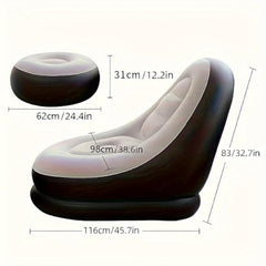 Inflatable Lazy Sofa with Footrest – Portable Lounge Chair for Indoor & Outdoor Relaxation
