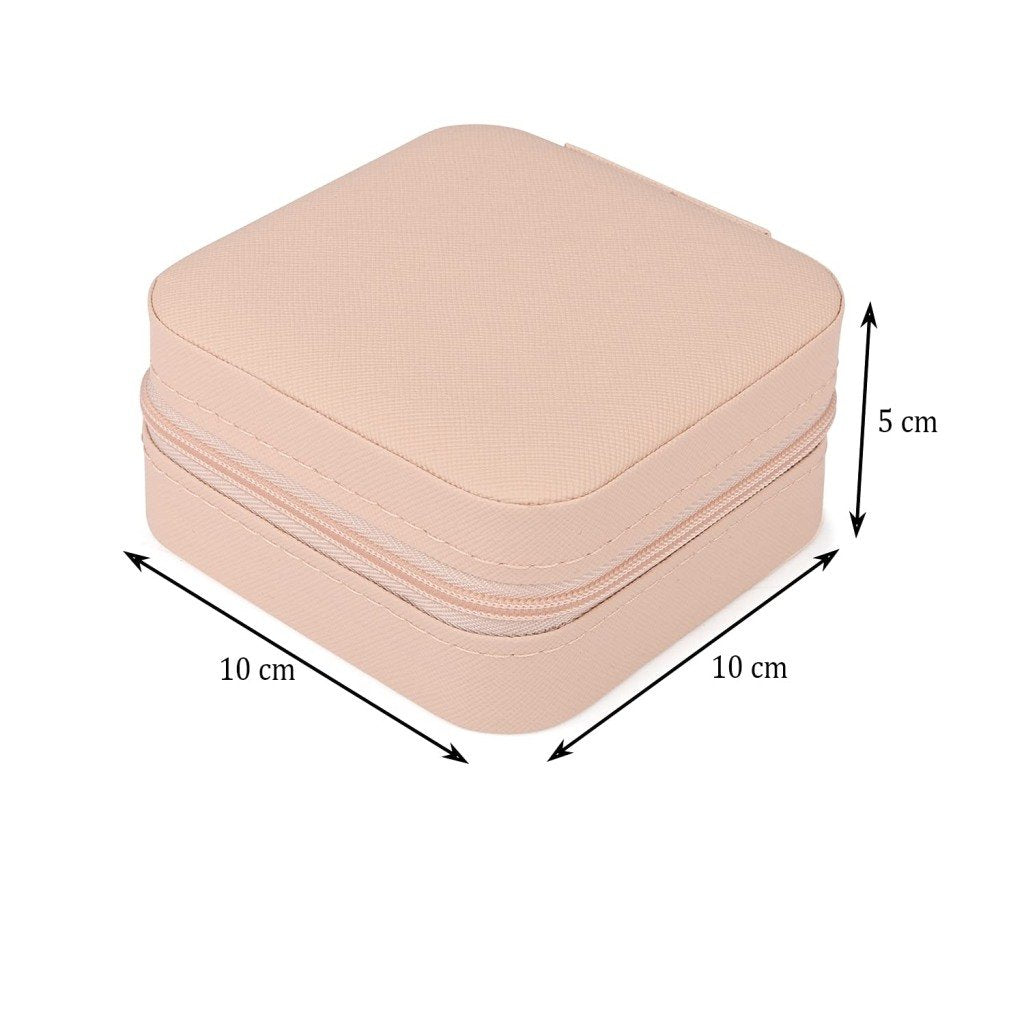 Mini PU Leather Jewelry Box – Portable Organizer with Dividers for Rings, Earrings, Necklaces & Bracelets