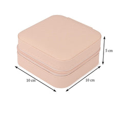 Mini PU Leather Jewelry Box – Portable Organizer with Dividers for Rings, Earrings, Necklaces & Bracelets