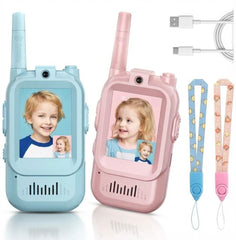 Kids Video Walkie Talkie Set with Voice Changing Effects & Adjustable Volume