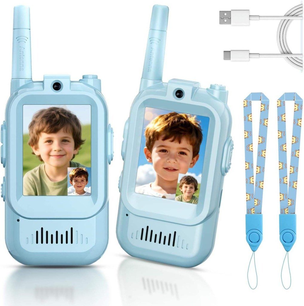Kids Video Walkie Talkie Set with Voice Changing Effects & Adjustable Volume