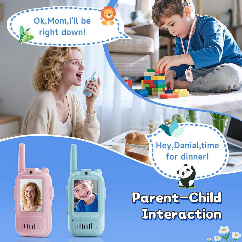 Kids Video Walkie Talkie Set with Voice Changing Effects & Adjustable Volume