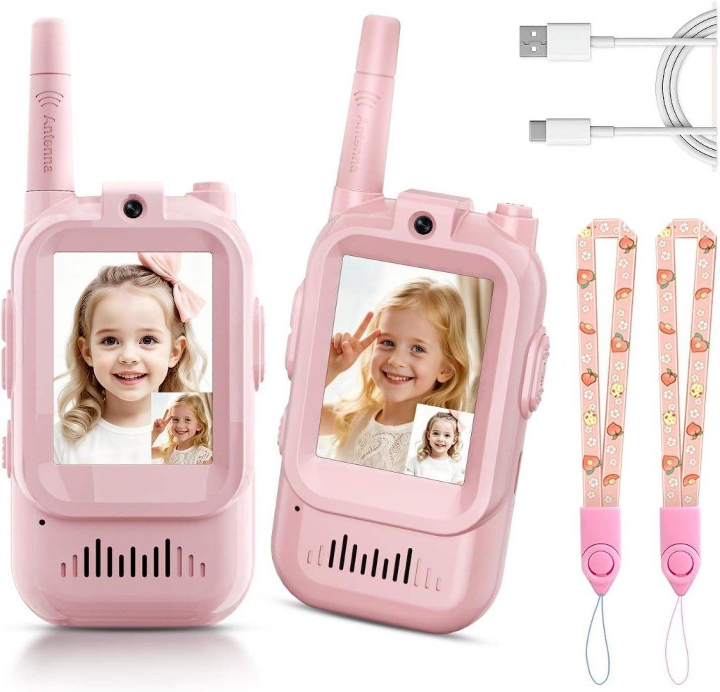 Kids Video Walkie Talkie Set with Voice Changing Effects & Adjustable Volume