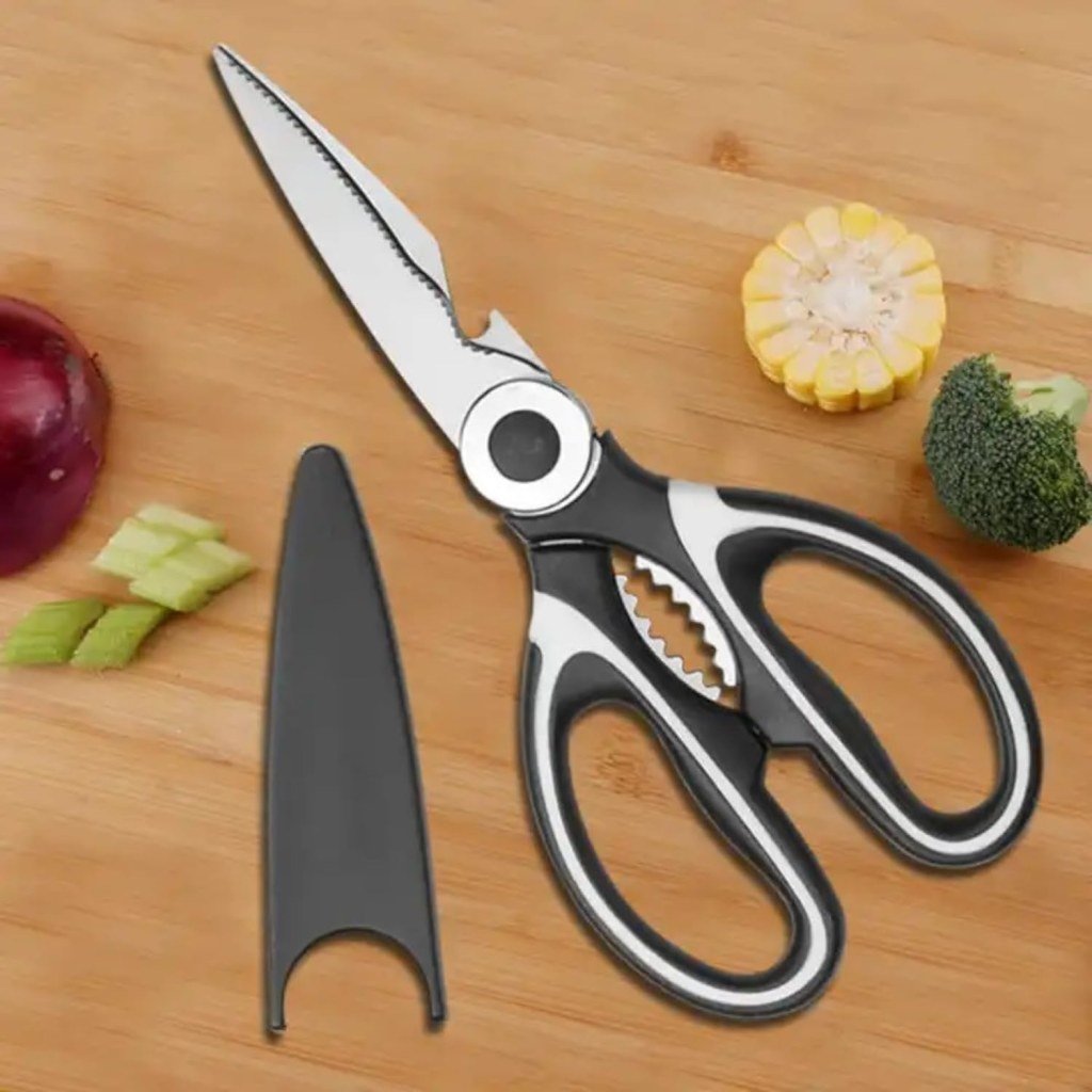 Premium Stainless Steel Kitchen Scissors with Case – Perfect for Meat, Fish & Vegetables