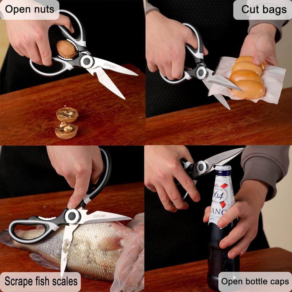 Premium Stainless Steel Kitchen Scissors with Case – Perfect for Meat, Fish & Vegetables