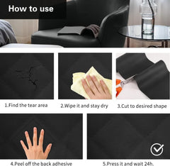 Self-Adhesive Black Leather Repair Patch – Waterproof & Scratch-Resistant (30x60cm)