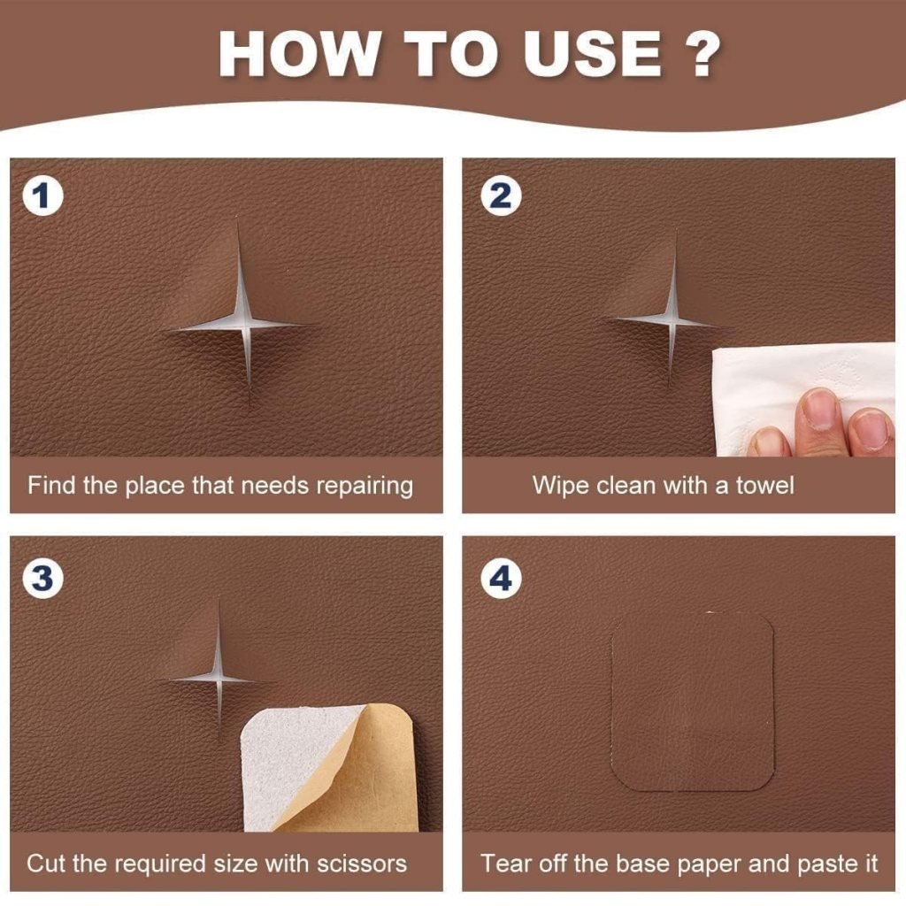 Self-Adhesive Brown Leather Repair Patch – Waterproof & Scratch-Resistant (30x60cm)