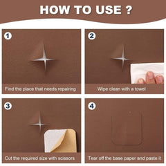 Self-Adhesive Brown Leather Repair Patch – Waterproof & Scratch-Resistant (30x60cm)