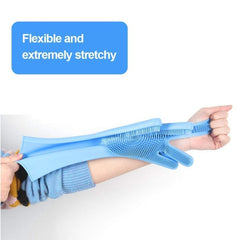 Multicolor Magic Silicone Cleaning Gloves for Kitchen, Dishwashing & Pet Grooming